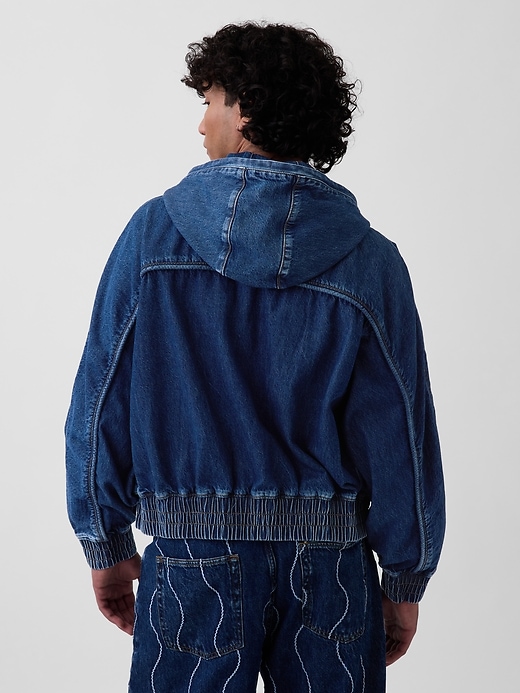 Image number 3 showing, Gap × HFR Denim Zip Hoodie by Daveed Baptiste