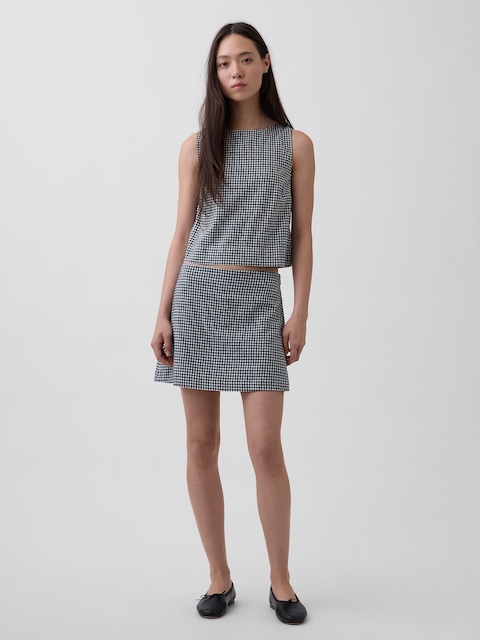 Linen-Blend Mini Skort