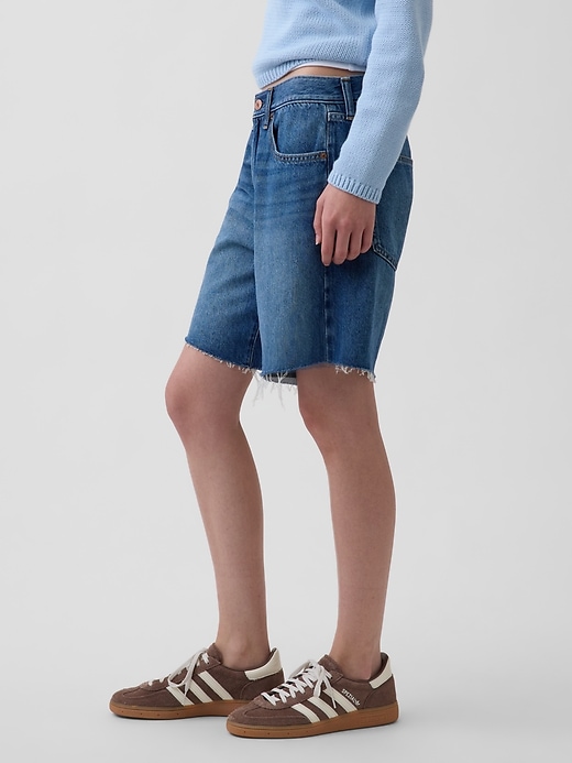 Image number 3 showing, Mid Rise Loose Denim Bermuda Shorts