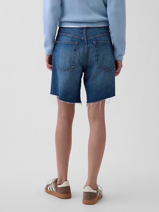 Image number 4 showing, Mid Rise Loose Denim Bermuda Shorts