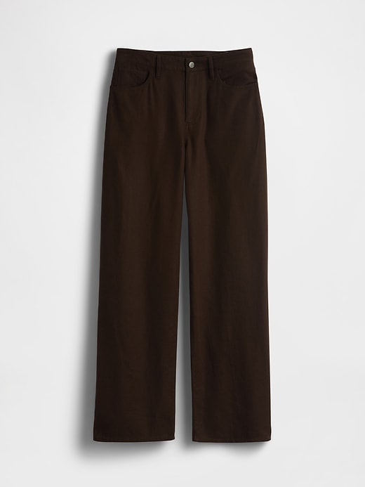 Image number 5 showing, Linen-Cotton Wide-Leg Pants