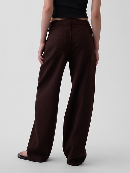 Image number 4 showing, Linen-Cotton Wide-Leg Pants