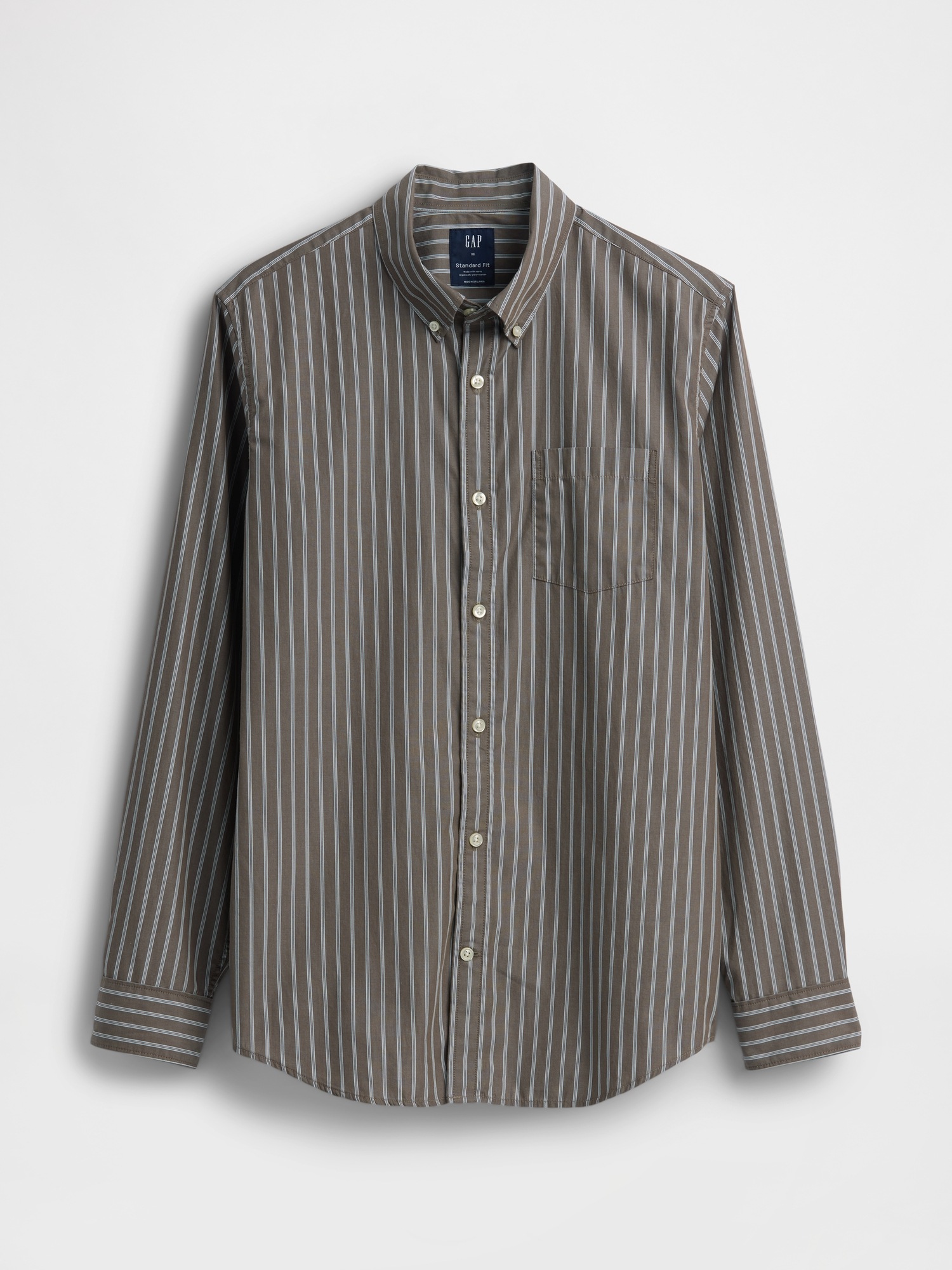 Мужские рубашки Gap Organic Cotton Poplin Classic Shirt — фото 5