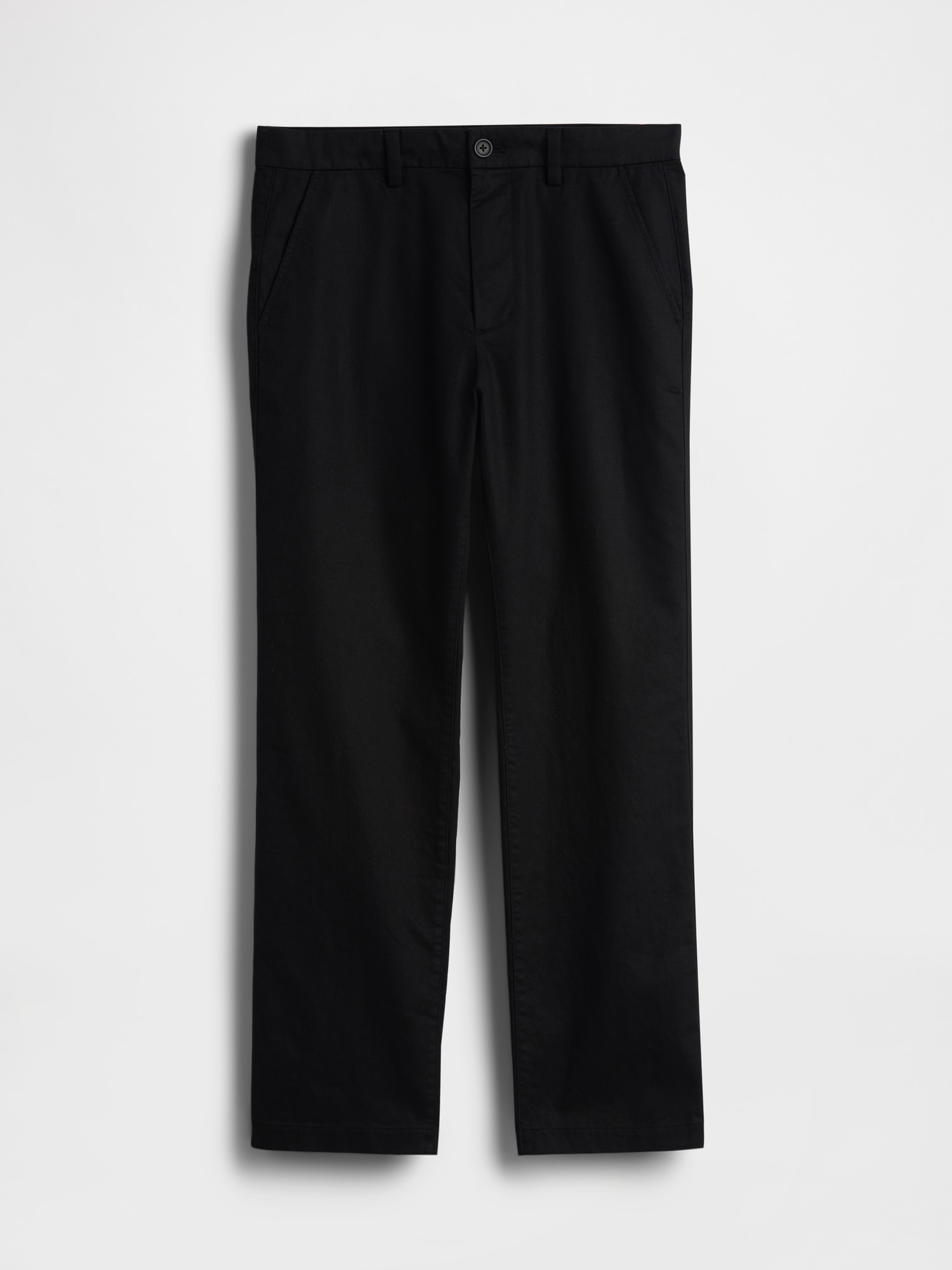 Linen-Cotton Relaxed Straight Trousers