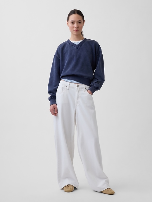 Image number 2 showing, VintageSoft Oversized V-Neck Sweatshirt