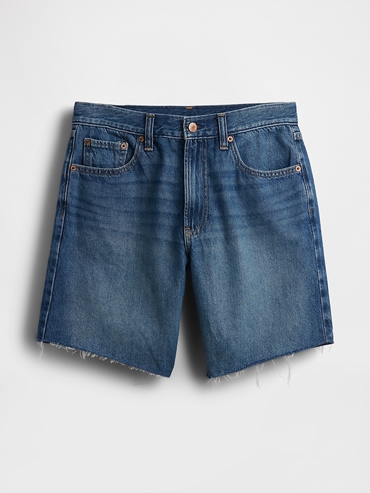 Image number 5 showing, Mid Rise Loose Denim Bermuda Shorts