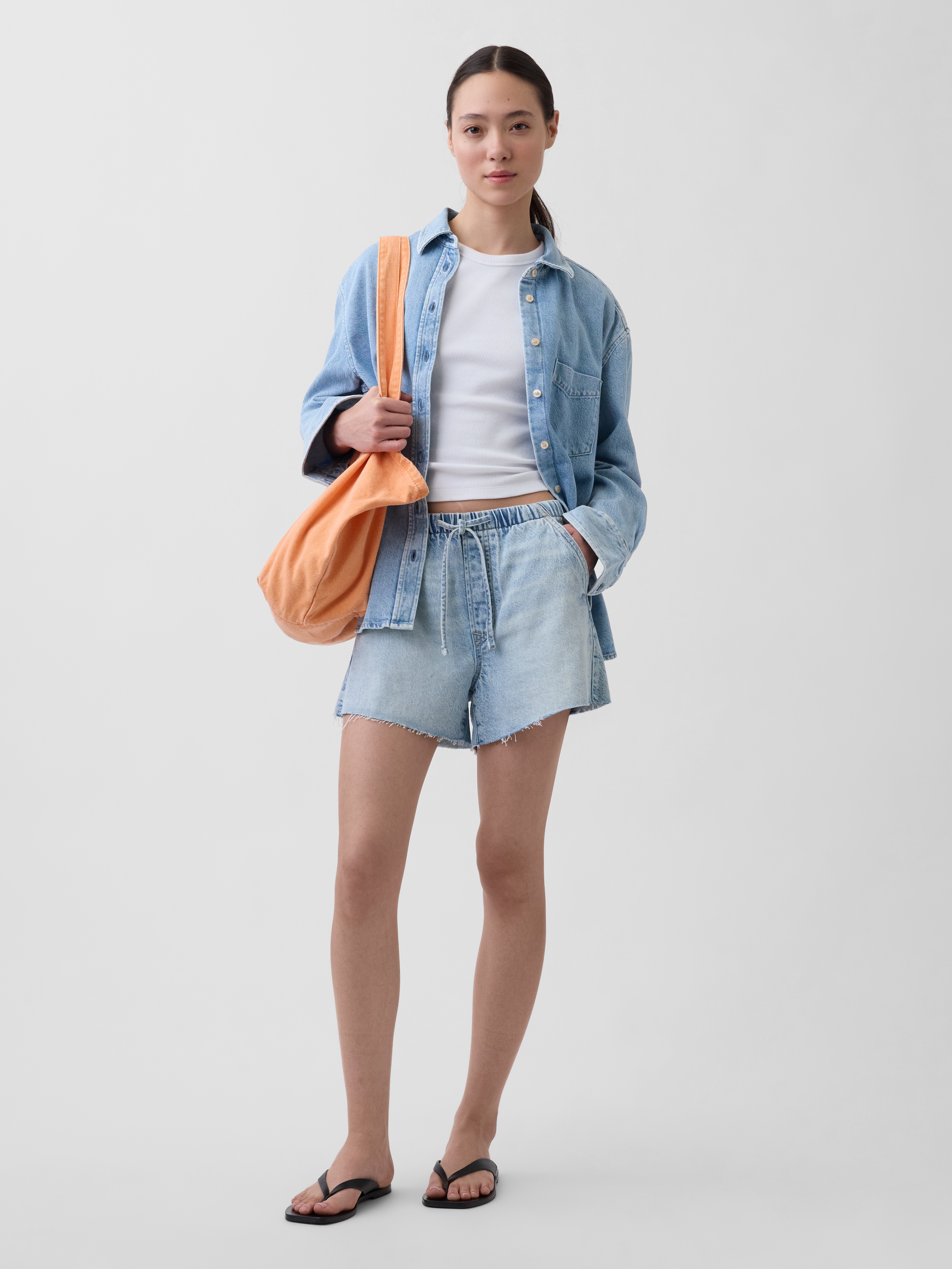 3.5” Low Slung Easy Denim Shorts
