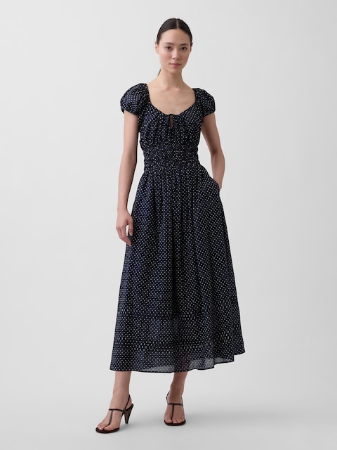 Voile Smocked-Waist Maxi Dress