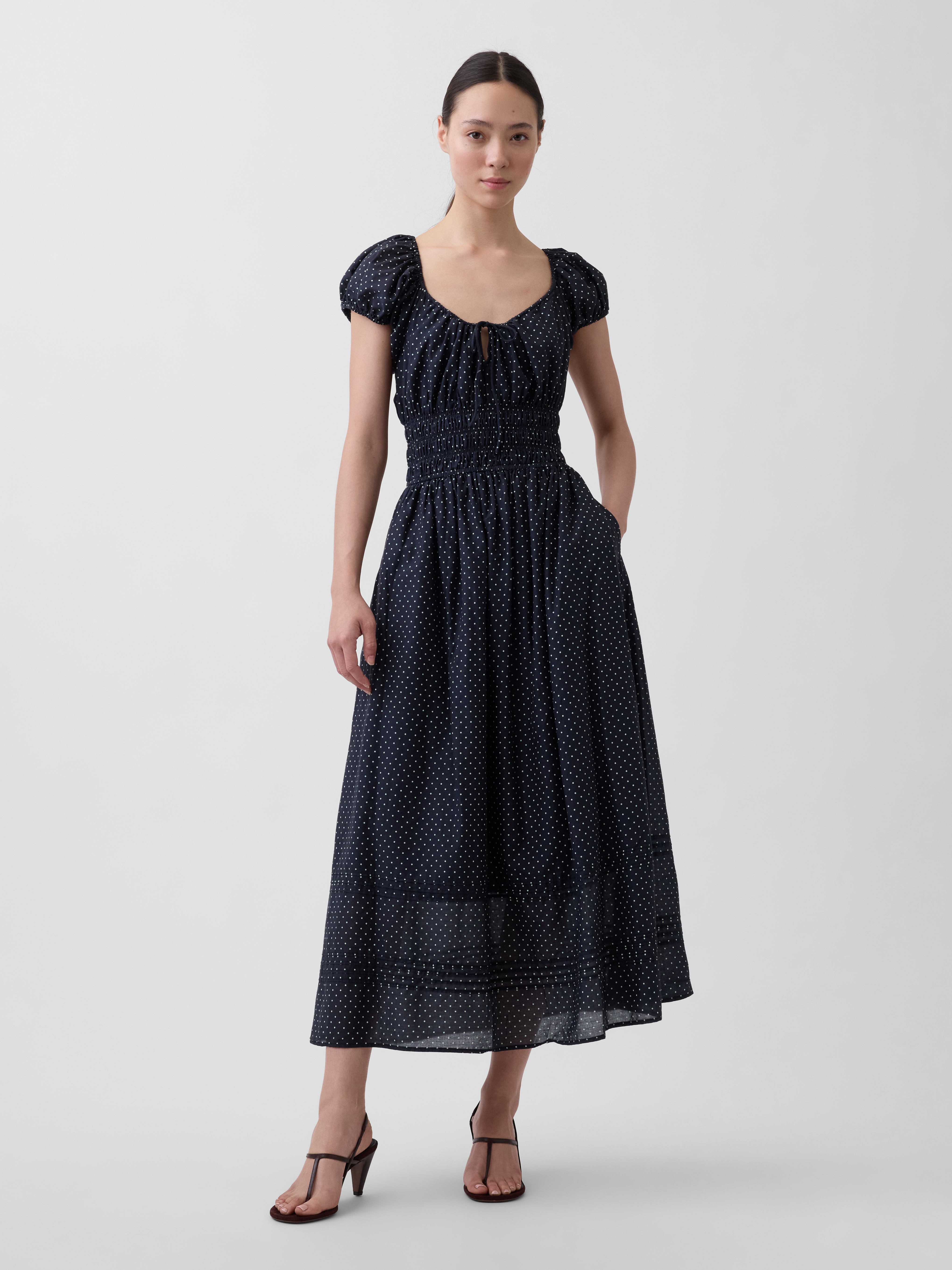 Voile Smocked Waist Maxi Dress