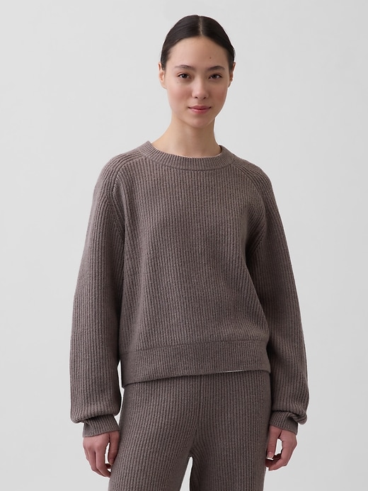 Image number 1 showing, CashSoft Relaxed Shaker-Stitch Sweater