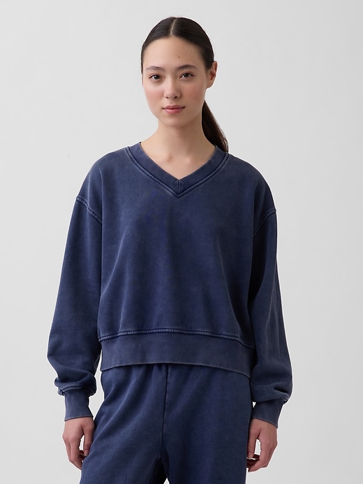 Image number 1 showing, VintageSoft Oversized V-Neck Sweatshirt