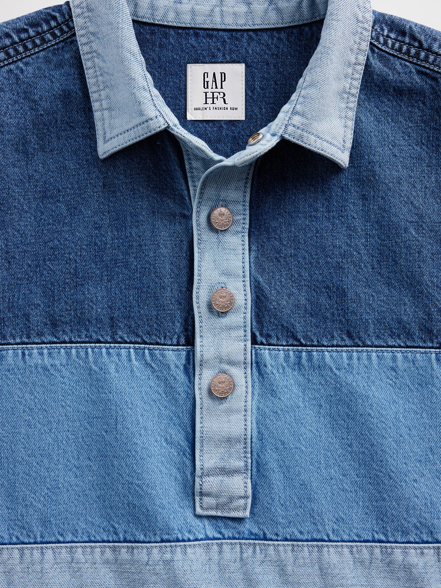 Gap × HFR Stripe Denim Polo Shirt by Daveed Baptiste