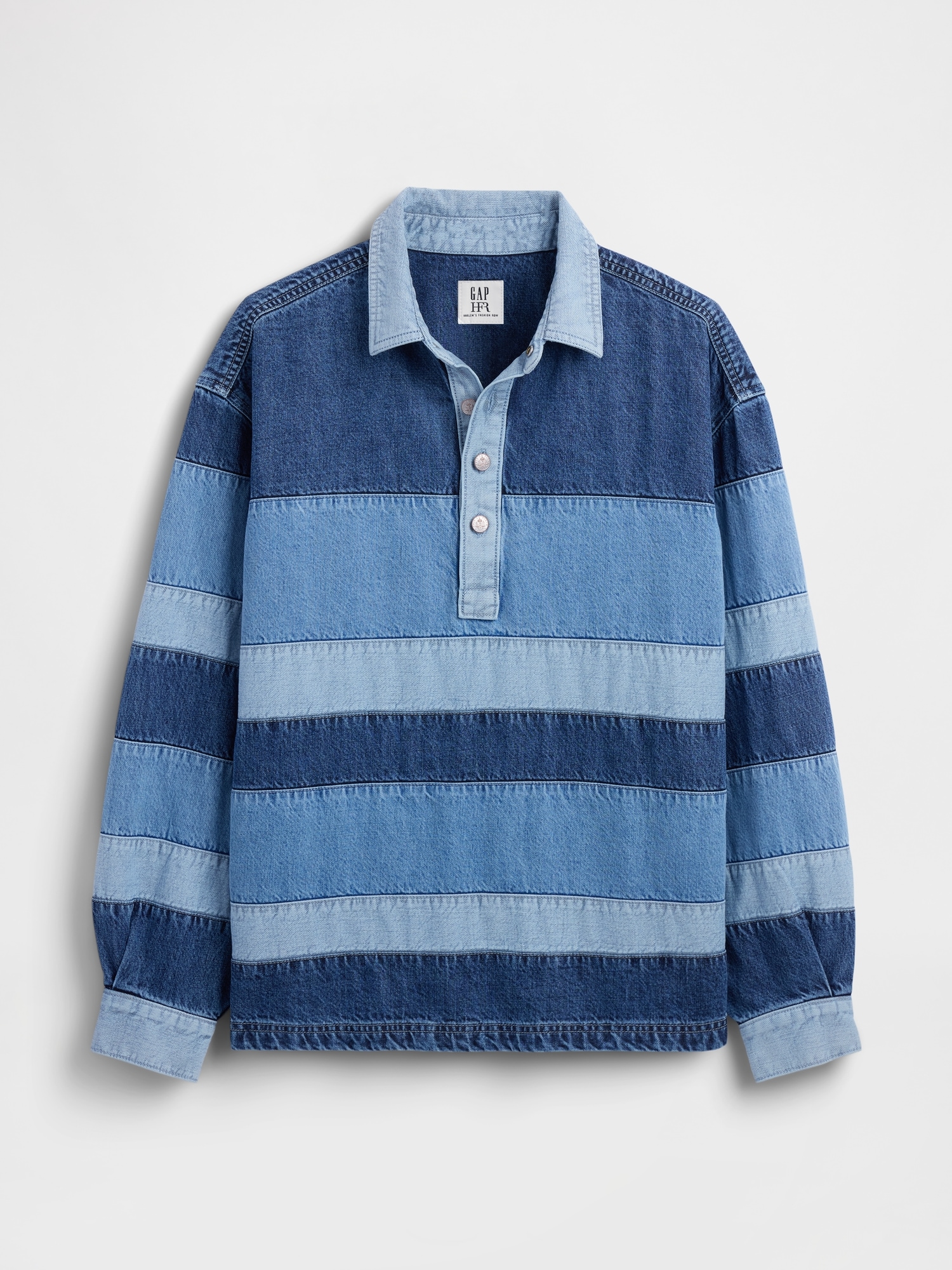 Gap × HFR Stripe Denim Polo Shirt by Daveed Baptiste