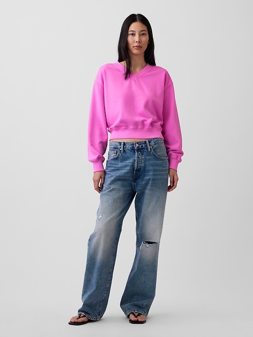 Image number 2 showing, VintageSoft Oversized V-Neck Sweatshirt