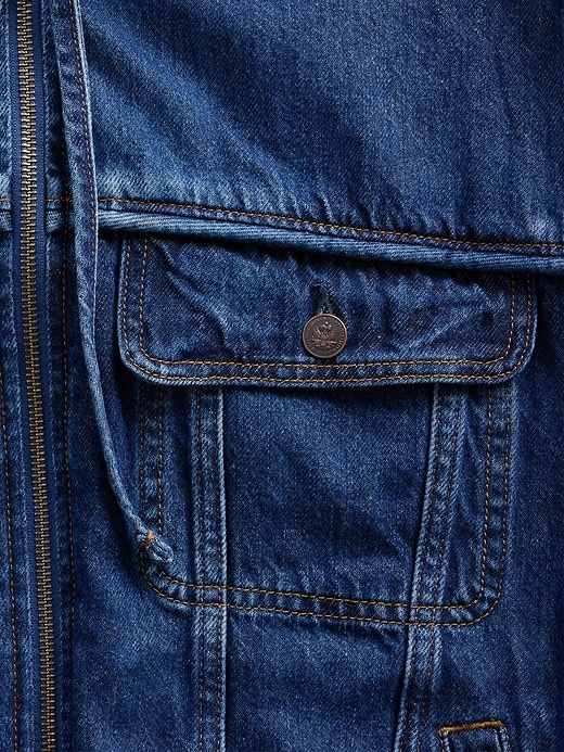 Image number 6 showing, Gap × HFR Denim Zip Hoodie by Daveed Baptiste