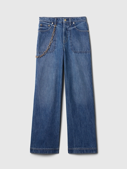 Image number 1 showing, Gap × Cult Gaia High Rise Stride Chain Jeans