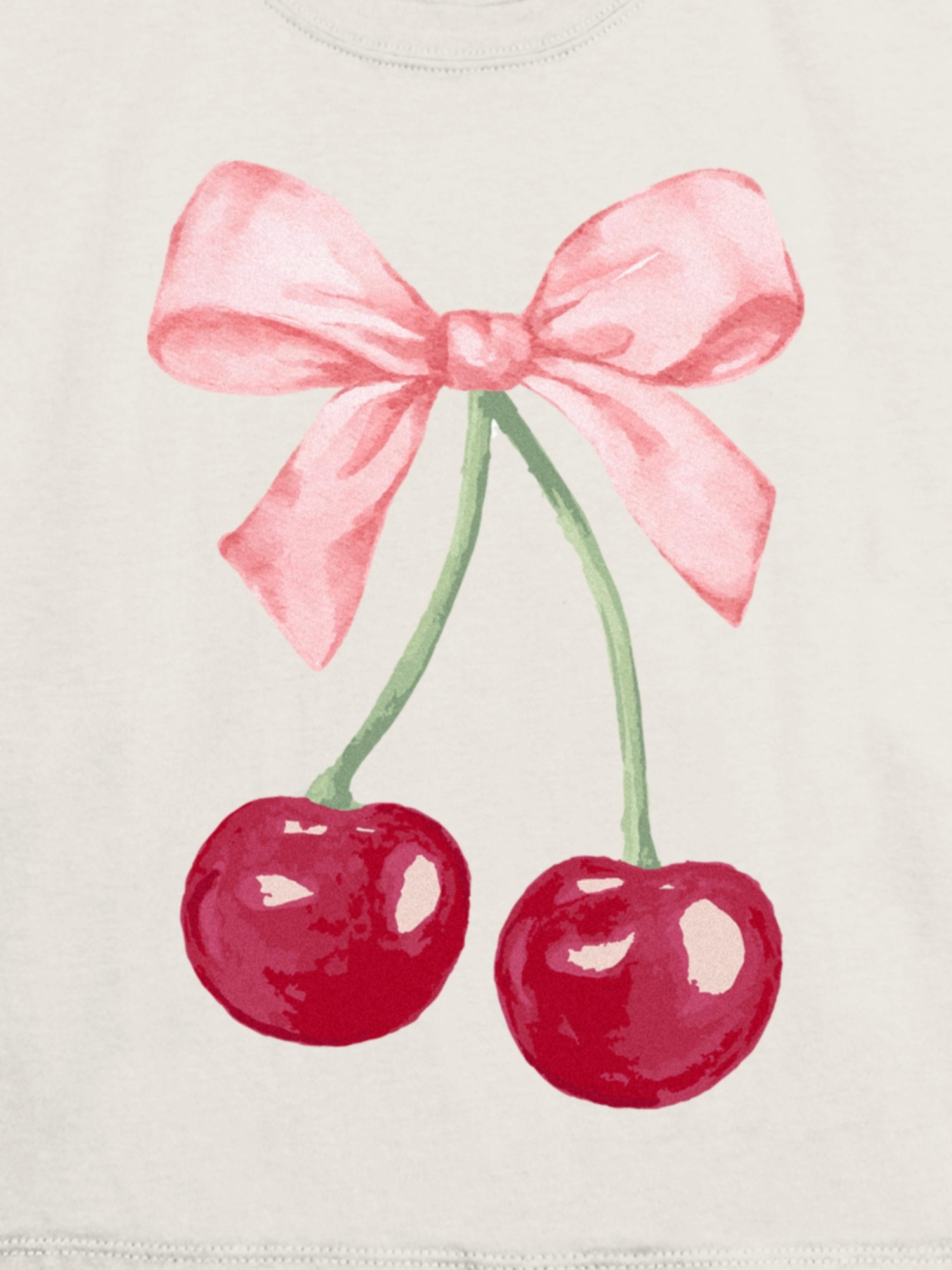 Детская футболка Gap Cherry Bow Graphic, цвет: Молочный белый — фото 3