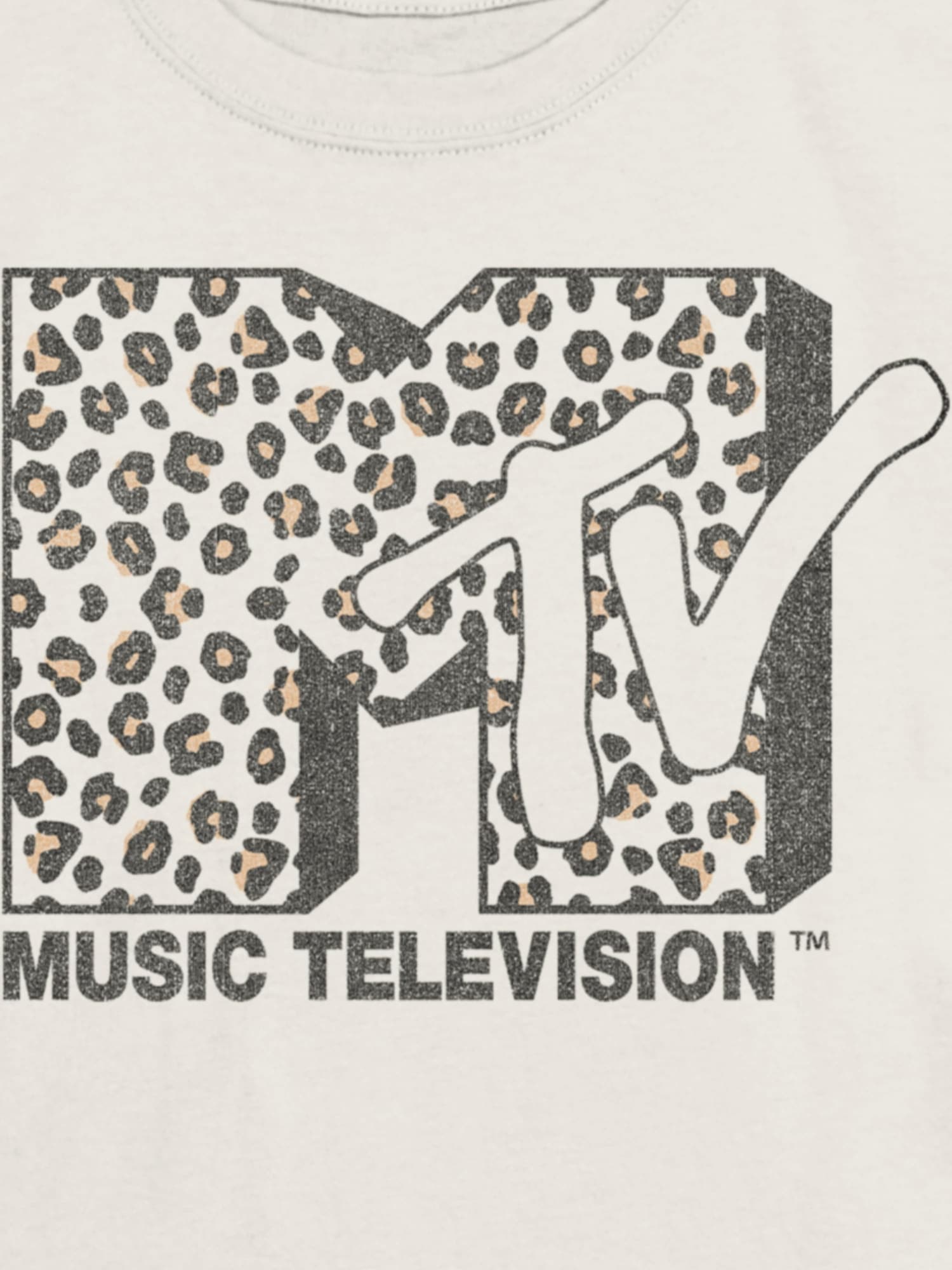 Детская футболка Gap MTV Leopard Logo Graphic, цвет: Молочный белый — фото 3