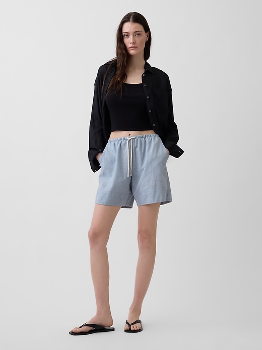 Image number 1 showing, Linen-Blend Easy Shorts