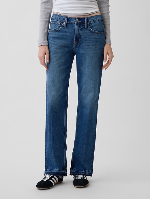 Image number 2 showing, Mid Rise Relaxed Straight Jeans