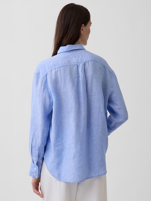 Image number 3 showing, 100% Linen Oversized Shirt