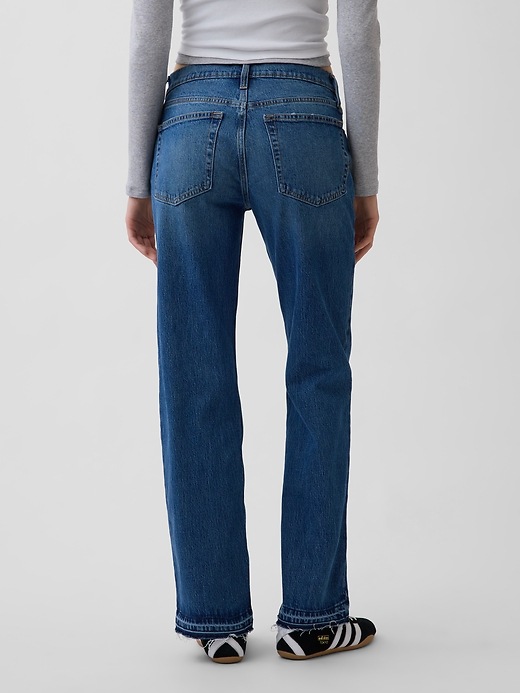 Image number 4 showing, Mid Rise Relaxed Straight Jeans