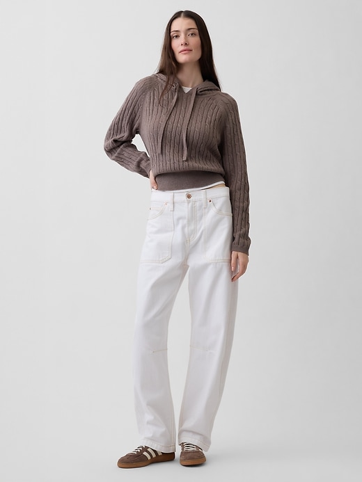 Image number 2 showing, CashSoft Relaxed Cable-Knit Hoodie