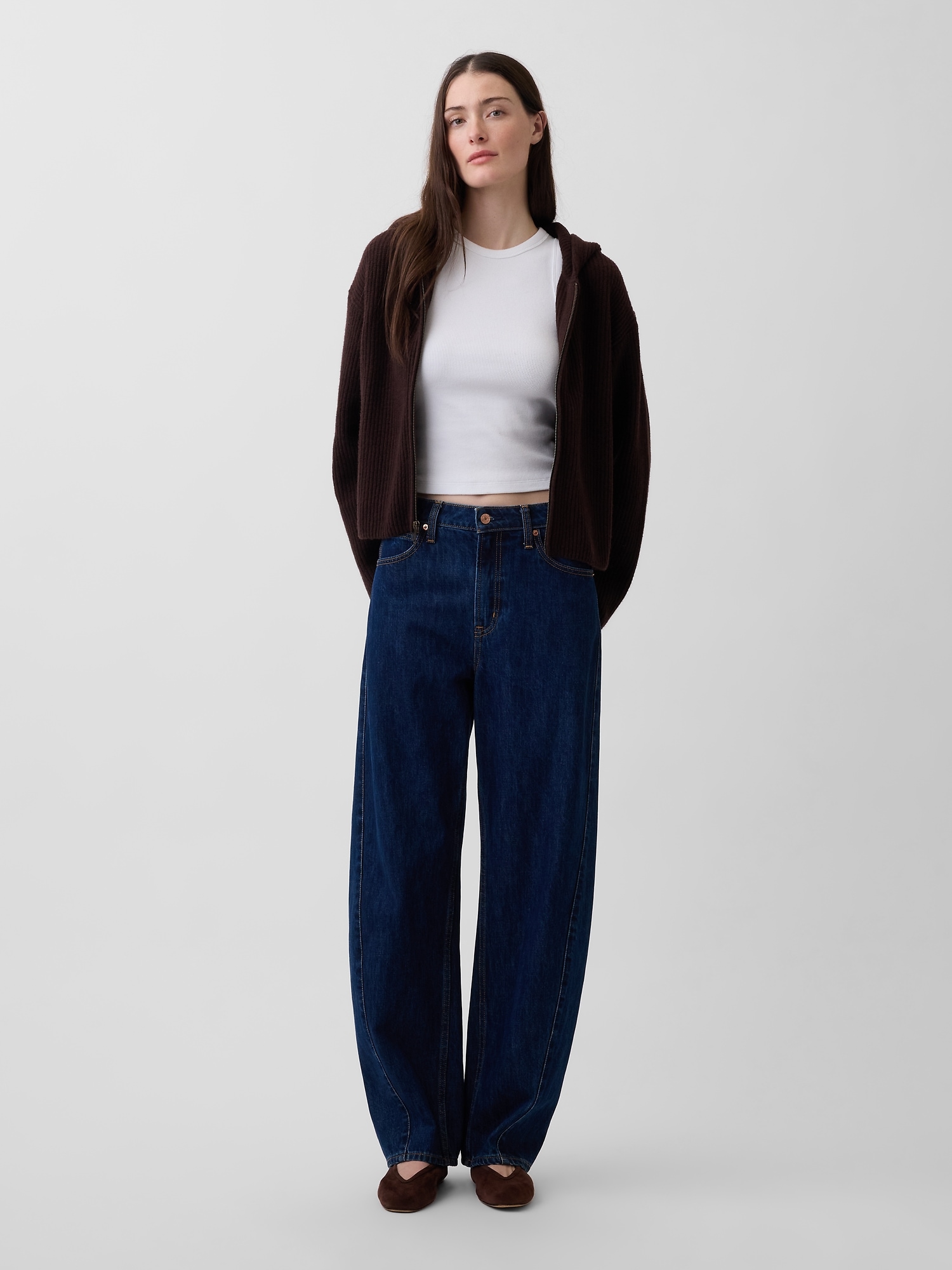 CashSoft Oversized Shaker-Stitch Zip Hoodie