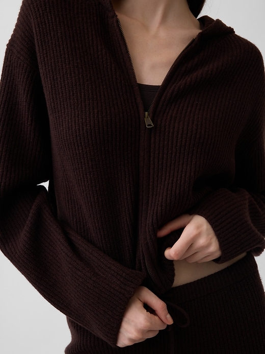 Image number 4 showing, CashSoft Oversized Shaker-Stitch Zip Hoodie