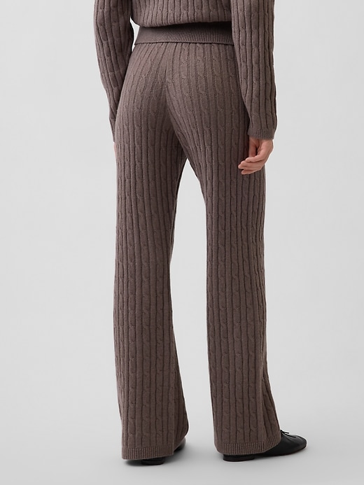 Image number 4 showing, CashSoft Cable-Knit Sweater Pants