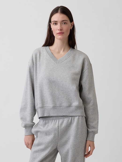 Image number 1 showing, VintageSoft Oversized V-Neck Sweatshirt