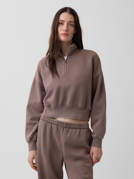 Image number 1 showing, VintageSoft Oversized Half-Zip Wedge Pullover