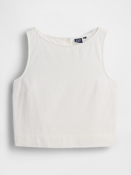 Image number 5 showing, Linen-Blend Crop Shell Tank Top
