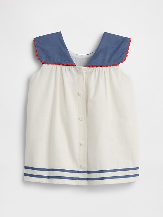 Image number 2 showing, Baby Linen-Cotton Sailor Dress