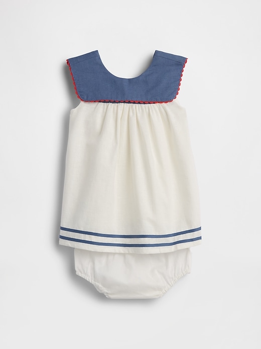 Image number 3 showing, Baby Linen-Cotton Sailor Dress