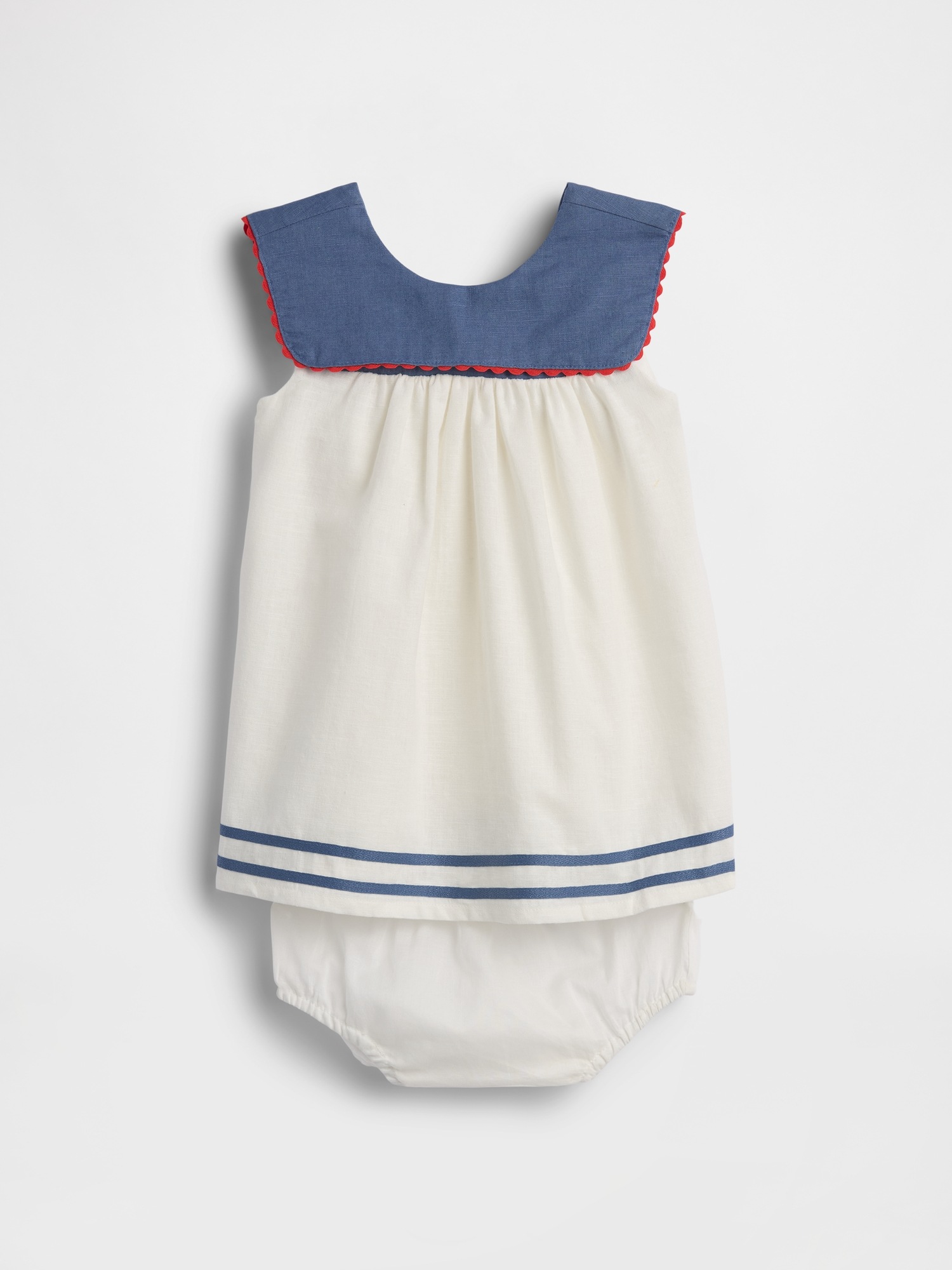 Детское платье Gap Baby Linen-Cotton Sailor Dress изо льна и хлопка — фото 3