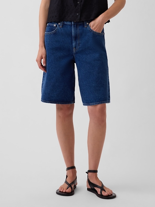 Image number 2 showing, Mid Rise Longline Denim Shorts