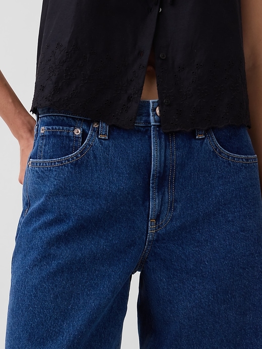 Image number 6 showing, Mid Rise Longline Denim Shorts