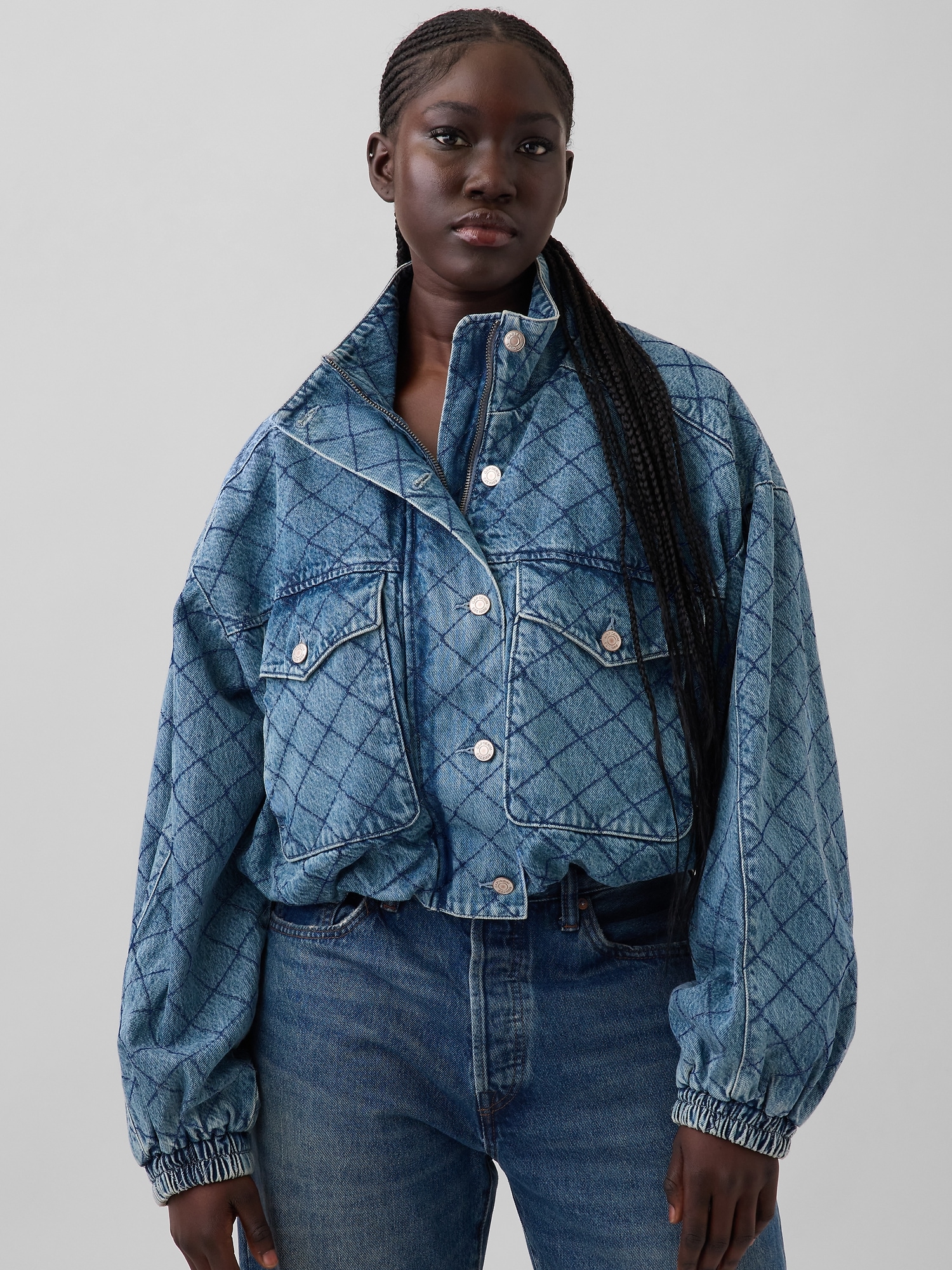 Gap × HFR Stitched Denim Bomber Jacket by LaTouché
