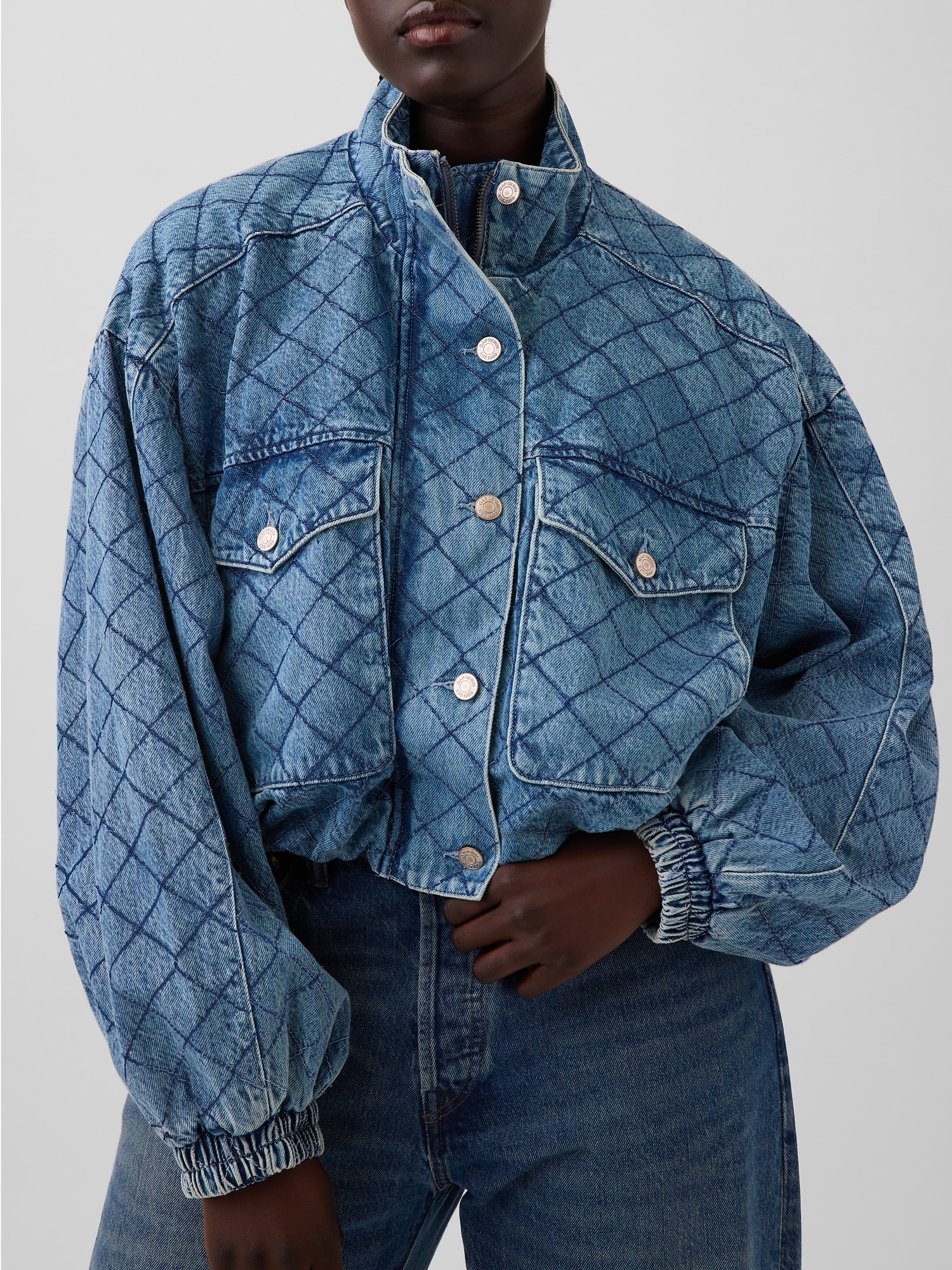 Gap × HFR Stitched Denim Bomber Jacket by LaTouché