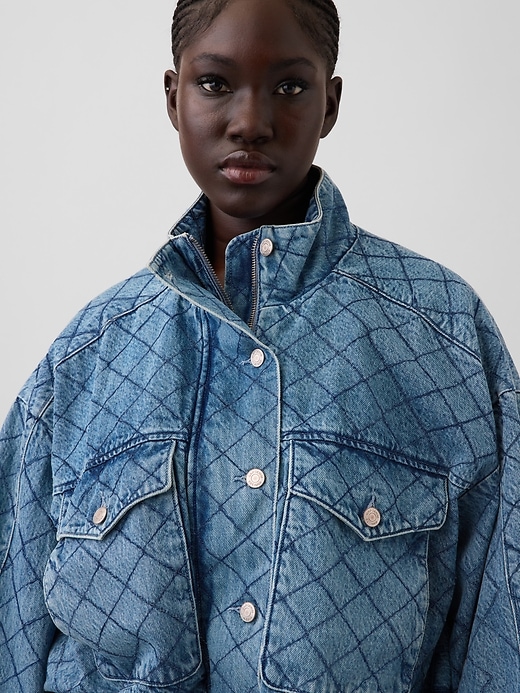 Image number 6 showing, Gap × HFR Stitched Denim Bomber Jacket by LaTouché