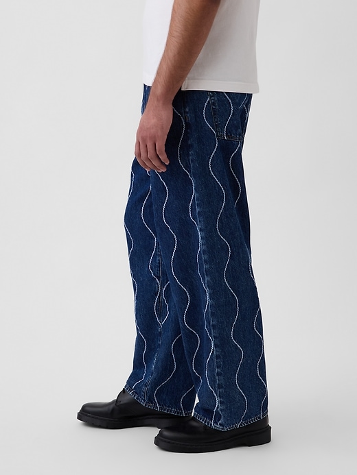 Image number 3 showing, Gap × HFR Embroidered Baggy Jeans by Daveed Baptiste