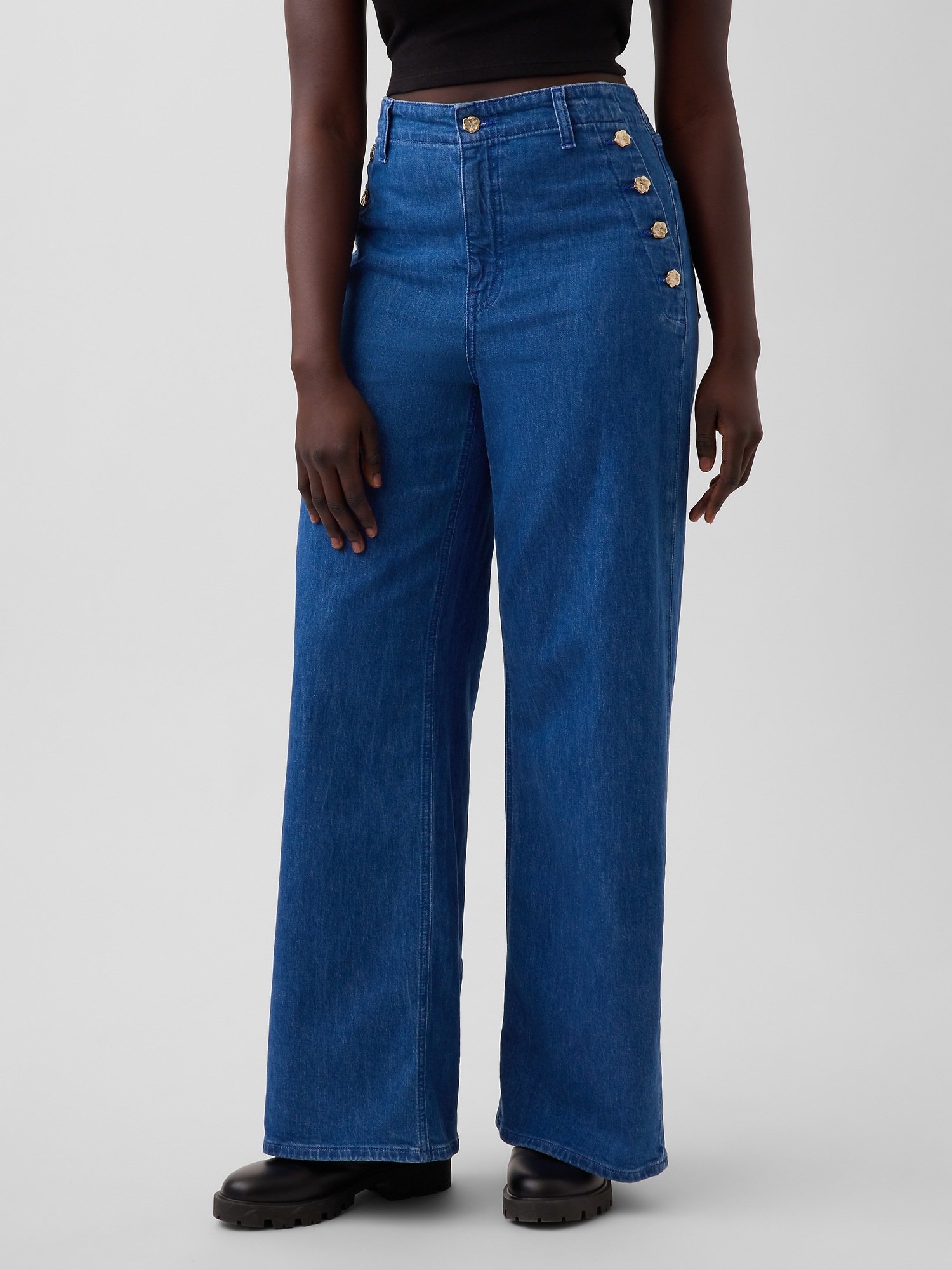 Женские джинсы Gap × HFR High Rise Pintuck Stride Wide-Leg Jeans by Atelier Ndigo — фото 3