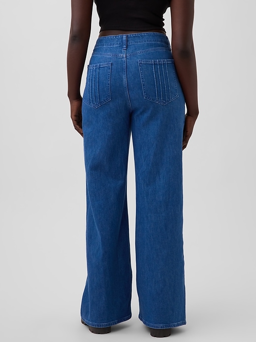 Image number 5 showing, Gap × HFR High Rise Pintuck Stride Wide-Leg Jeans by Atelier Ndigo
