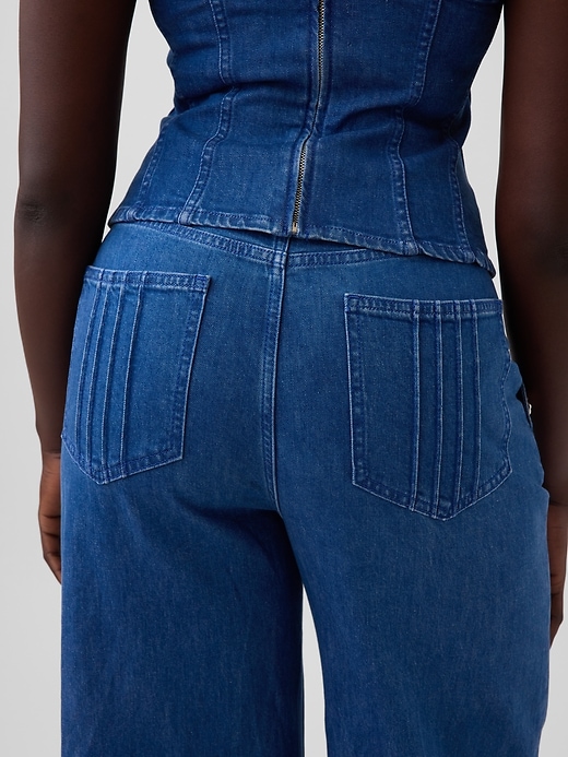 Image number 6 showing, Gap × HFR High Rise Pintuck Stride Wide-Leg Jeans by Atelier Ndigo