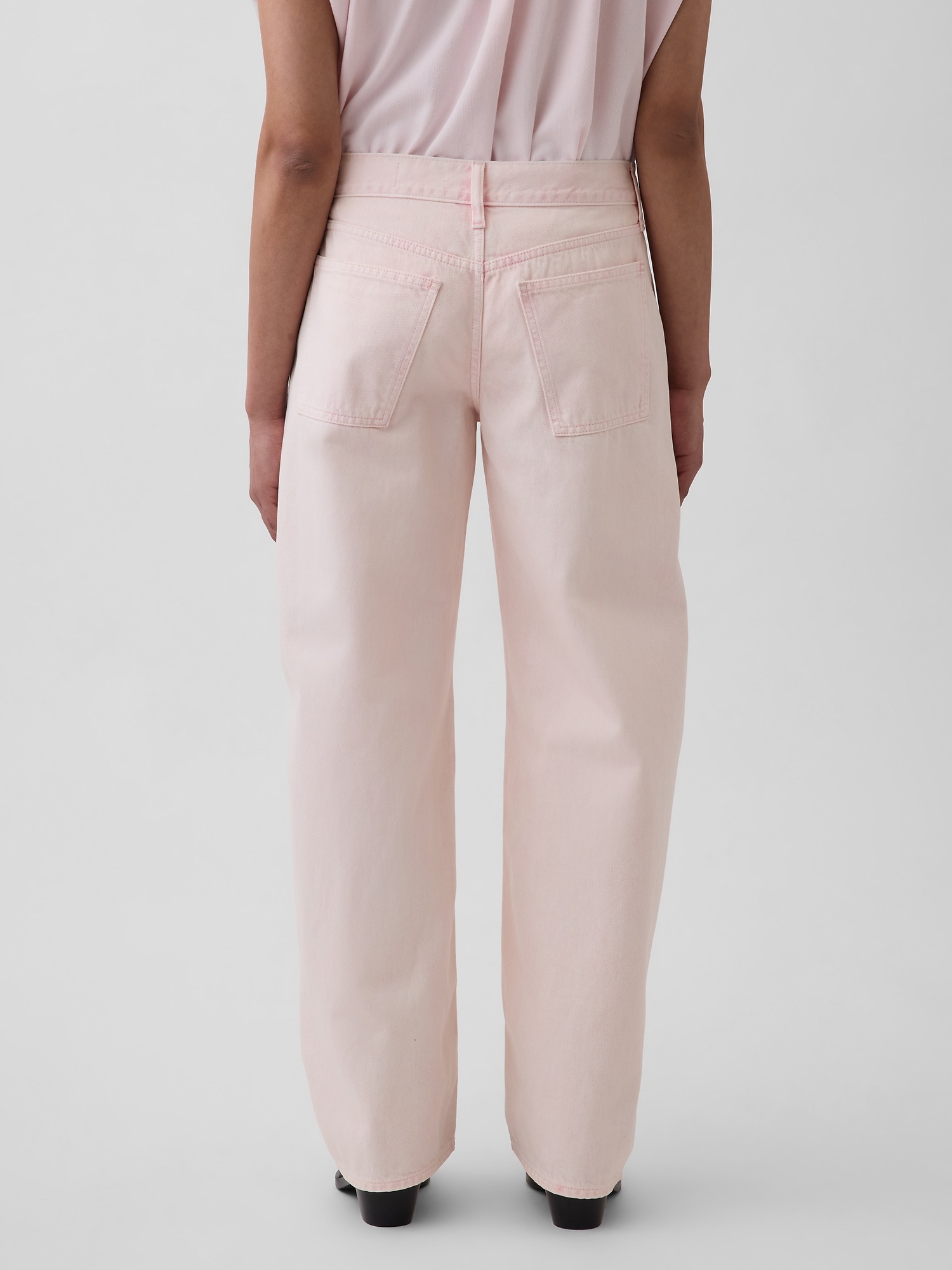 Женские джинсы Gap × HFR Low Rise Pink Baggy Barrel Jeans by Nicole Benefield Portfolio — фото 5
