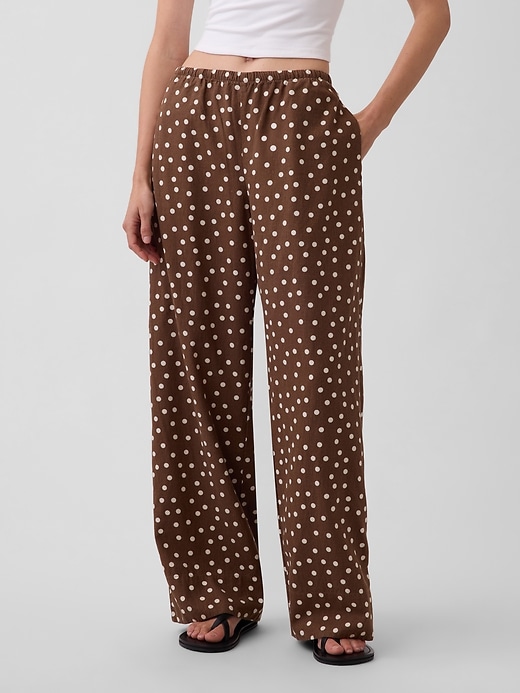 Image number 2 showing, Linen-Blend Easy Wide-Leg Pants