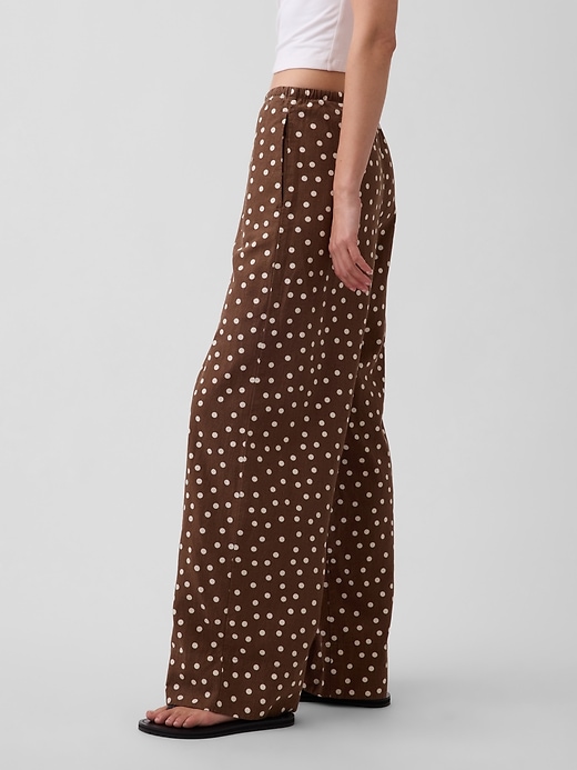 Image number 3 showing, Linen-Blend Easy Wide-Leg Pants