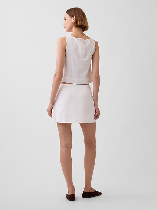 Image number 2 showing, Linen-Blend Mini Skort