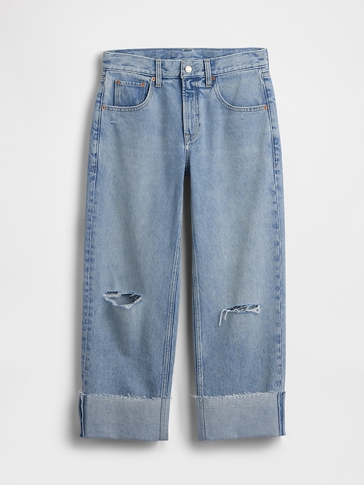 Image number 5 showing, Low Slung Relaxed Crop Jeans